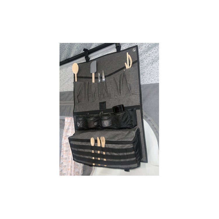 1 - Rangement peu encombrant en tissu technique pour camping-car et auvent 50x70 cm
